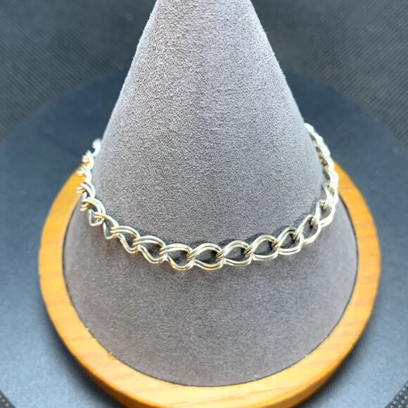 VTG Sterling Silver 925 Round Link Bracelet Spring Ring Clasp Size 7'' Length - Picture 2 of 9